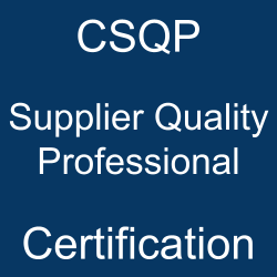 Training Program to Prepare for the CSQP International Certification Exam (Certified Supplier Quality Professional)